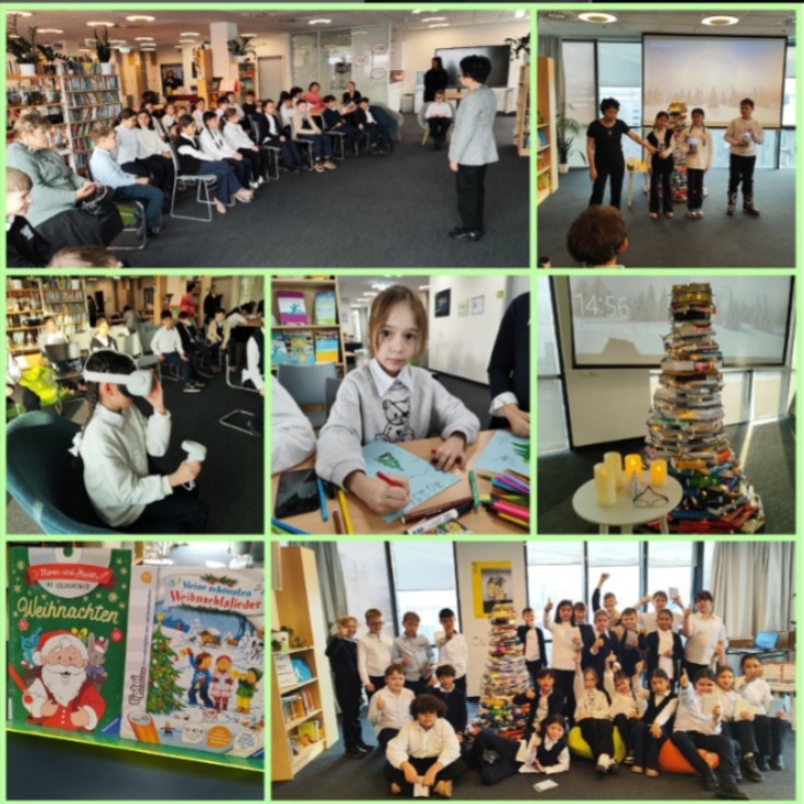 27.12.2024г.4 "А" сынып оқушылары Қазақстандағы Goethe lnstitut кітапханасына барды..27.12.2024г.учащиеся 4 “А” класса  посетили библиотеку Goethe lnstitut в Казахстане.