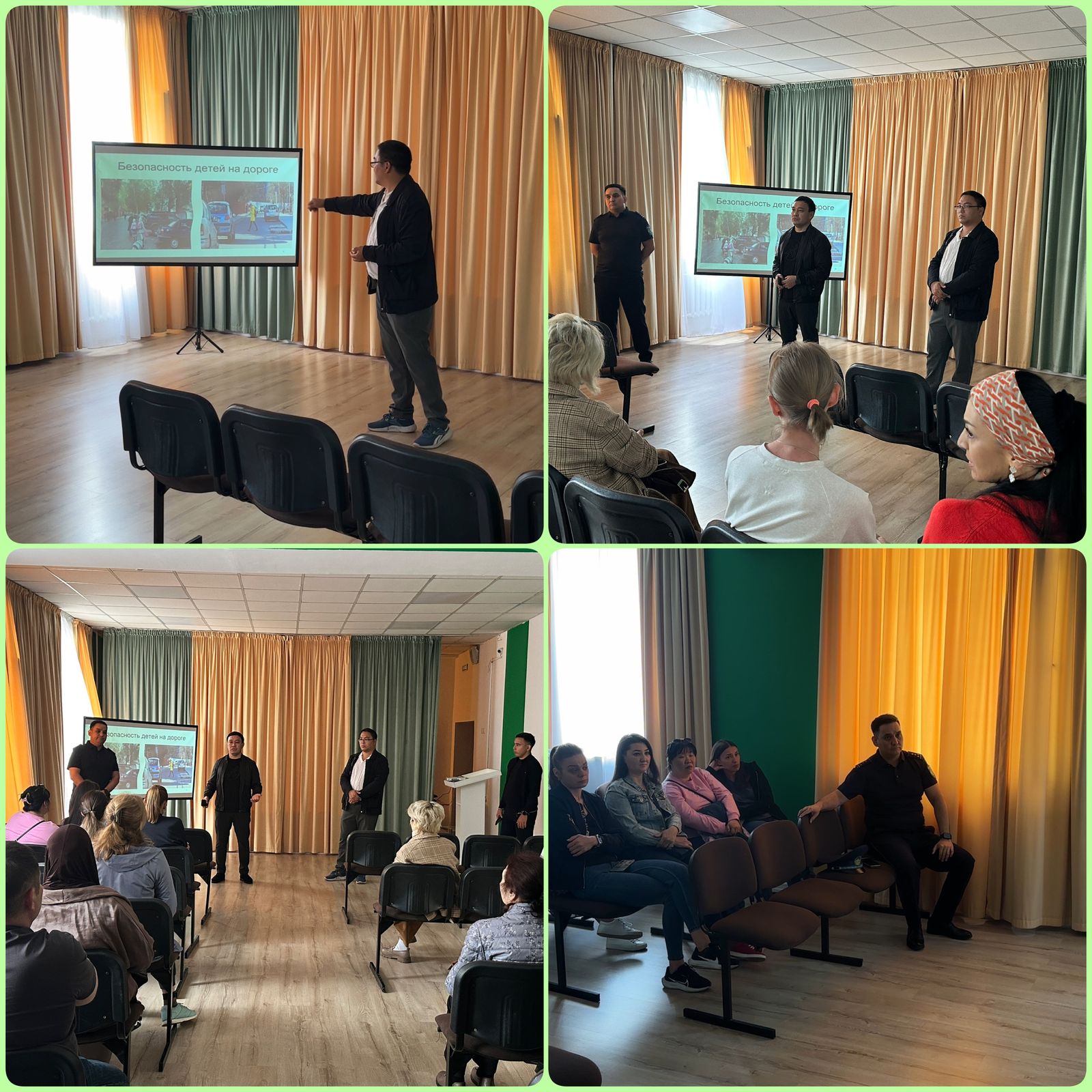 Жол полициясы қызметкерлерінің ата-аналармен кездесуі. Встреча сотрудников дорожной полиции с родителями учащихся с участием Аппарата Акима Алмалинского района по вопросу стихийной парковки в школах и безопасности учащихся на дорогах.